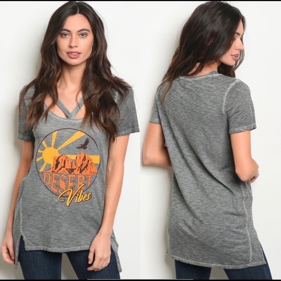 Gray🌵”desert Vibes”🌵Tee - Picture 1 of 5